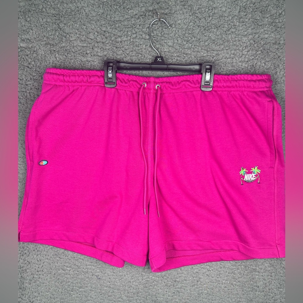 NEW Nike Club Shorts 2XL Mens Fireberry Pink French Terry 5" Above Knee Length